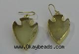 NGE5008 20*30mm - 25*30mm arrowhead lemon quartz earrings