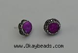 NGE5017 12mm freeform druzy agate gemstone earrings wholesale