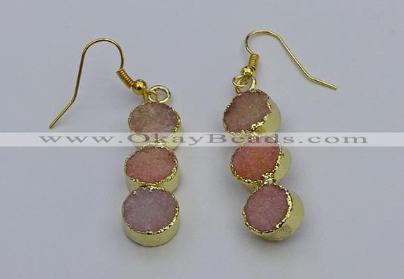 NGE5042 10*30mm - 10*32mm druzy agate gemstone earrings wholesale