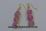 NGE5044 10*30mm - 10*32mm druzy agate gemstone earrings wholesale