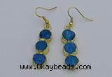 NGE5045 10*30mm - 10*32mm druzy agate gemstone earrings wholesale