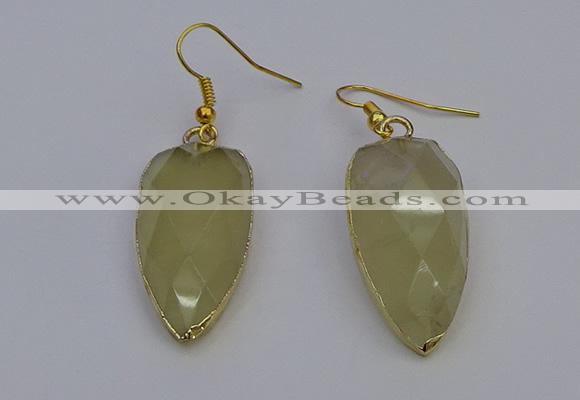 NGE5057 12*35mm - 15*40mm arrowhead lemon quartz pendants