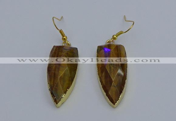 NGE5064 12*35mm - 15*40mm arrowhead yellow tiger eye pendants