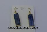 NGE5102 9*25mm rectangle blue kyanite earrings wholesale