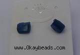 NGE5107 6*10mm nuggets blue kyanite earrings wholesale