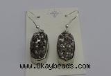 NGE5121 10*22mm - 12*25mm freeform plated druzy quartz earrings