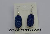 NGE5125 10*22mm - 12*25mm freeform plated druzy quartz earrings