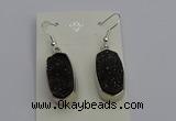 NGE5127 10*22mm - 12*25mm freeform plated druzy quartz earrings