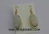 NGE5130 10*22mm - 12*25mm freeform plated druzy quartz earrings