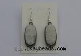 NGE5140 10*22mm - 12*25mm freeform plated druzy quartz earrings