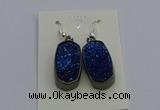 NGE5147 10*22mm - 12*25mm freeform plated druzy quartz earrings