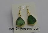 NGE5175 15*20mm australia chrysoprase earrings wholesale