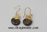 NGE56 12*16mm - 13*18mm ammonite gemstone earrings wholesale