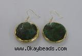 NGE59 30mm flat round agate gemstone earrings wholesale