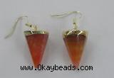 NGE61 14*20mm - 15*22mm cone agate gemstone earrings wholesale