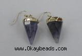 NGE63 14*20mm - 15*22mm cone agate gemstone earrings wholesale