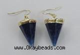 NGE64 14*20mm - 15*22mm cone agate gemstone earrings wholesale