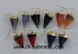 NGE66 14*20mm - 15*22mm cone agate gemstone earrings wholesale