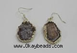 NGE80 18*25mm - 20*25mm freeform druzy agate gemstone earrings