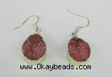 NGE86 15*20mm teardrop druzy agate gemstone earrings wholesale