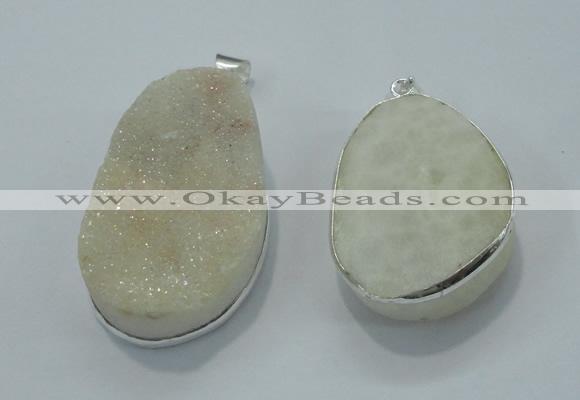 NGP1000 25*35mm - 35*45mm freeform druzy agate beads pendant