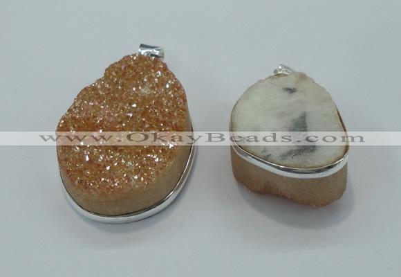 NGP1001 25*35mm - 35*45mm freeform druzy agate beads pendant