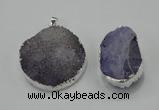 NGP1009 25*35mm - 35*45mm freeform druzy agate beads pendant