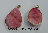 NGP1020 25*35mm - 35*45mm freeform druzy agate beads pendant