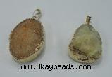 NGP1025 25*35mm - 35*45mm freeform druzy agate beads pendant