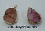 NGP1026 25*35mm - 35*45mm freeform druzy agate beads pendant