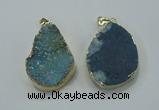 NGP1028 25*35mm - 35*45mm freeform druzy agate beads pendant