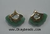 NGP1072 8*25*28mm gree aventurine pendants with brass setting