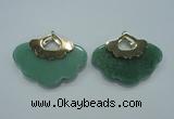 NGP1078 8*40*50mm gree aventurine pendants with brass setting