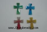 NGP1080 32*42mm cross agate gemstone pendants wholesale