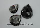 NGP1130 40*45 - 50*55mm faceted teardrop plated druzy agate pendants