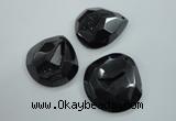 NGP1131 40*45 - 50*55mm faceted teardrop plated druzy agate pendants