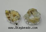 NGP1138 25*35mm - 40*45mm freeform druzy agate pendants with brass setting