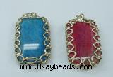 NGP1161 35*60mm freeform agate pendants with brass setting