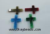 NGP1216 35*55mm cross agate gemstone pendants wholesale