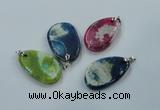 NGP1228 30*45mm - 35*50mm freeform agate pendants with brass setting