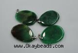 NGP1229 35*50mm - 45*55mm freeform agate pendants with brass setting