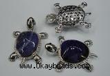 NGP1299 43*60mm tortoise agate pendants with crystal pave alloy settings