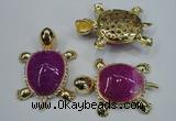 NGP1303 43*60mm tortoise agate pendants with crystal pave alloy settings