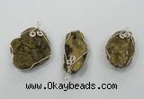 NGP1320 30*40mm - 45*55mm freeform agate pendants with brass setting