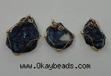 NGP1322 30*40mm - 45*60mm freeform agate pendants with brass setting