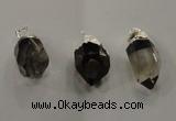 NGP1354 15*35mm - 20*40mm faceted nuggets smoky quartz pendants