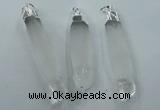 NGP1358 10*45mm - 15*75mm carved white crystal pendants