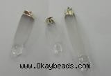 NGP1359 10*45mm - 15*75mm carved white crystal pendants