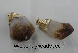 NGP1388 18*35mm - 20*50mm nuggets citrine gemstone pendants