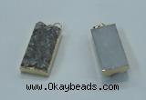 NGP1408 15*30mm - 18*35mm rectangle druzy amethyst pendants wholesale